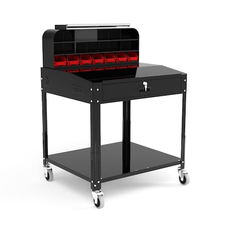 Luxor 49.25 D X 49.25 H, 34.5 W X powder coated steel w/MDF, black DTWS002